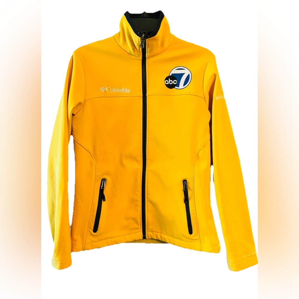 Columbia Windbreaker Omni Heat Jacket Size SP Yellow ABC 7 Logo